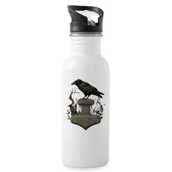 Valhalla Norse Mythology Viking fighter Odin Raven - 20 oz Water Bottle - white - Right