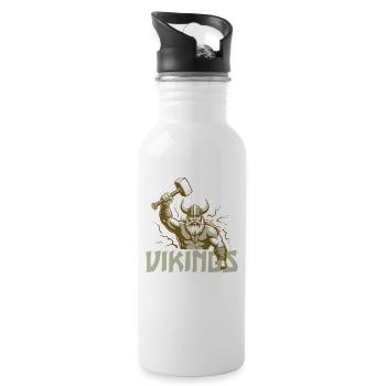 Valhalla Norse Mythology Viking fighter Odin Raven - 20 oz Water Bottle - white - Right