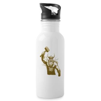 Valhalla Norse Mythology Viking fighter Odin Raven - 20 oz Water Bottle - white - Right