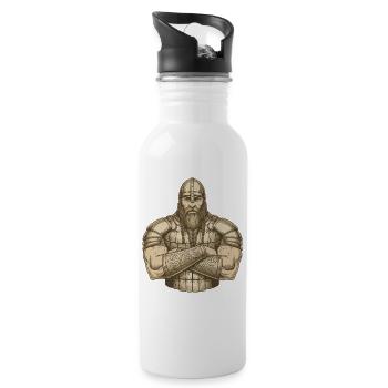 Valhalla Norse Mythology Viking fighter Odin Raven - 20 oz Water Bottle - white - Right