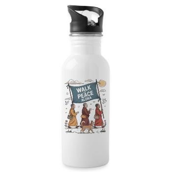 Walk for Peace Aloka - 20 oz Water Bottle - white - Right