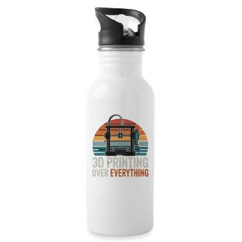  3D Printing Over Everything Retro Sunset Maker - 20 oz Water Bottle - white - Right