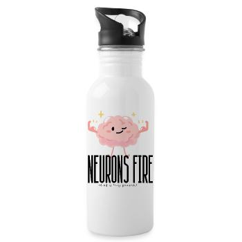 Neurons Fire Shirt – Simple Brain Science Tee - 20 oz Water Bottle - white - Right