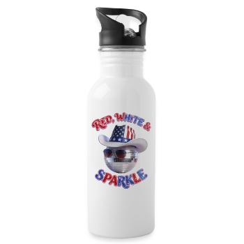 Red, White & Sparkle - Disco - 20 oz Water Bottle - white - Right