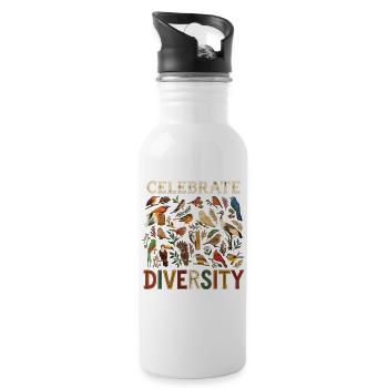 Celebrate Diversity Birds Nature Animal - 20 oz Water Bottle - white - Right