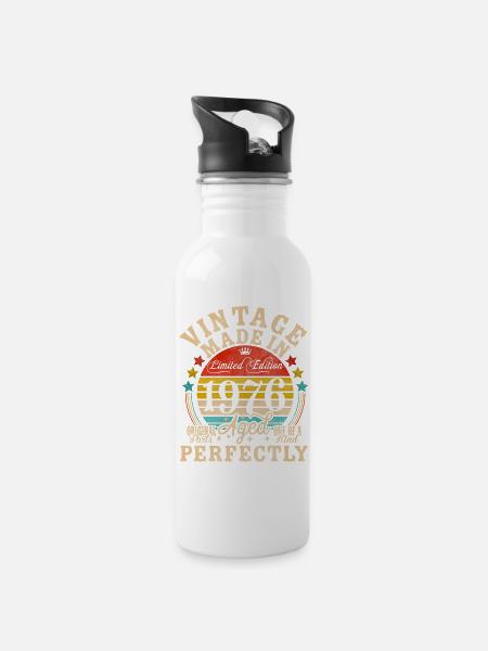 50th Birthday Vintage 1976 Birthday Gift 50 Years - 20 oz Water Bottle - white