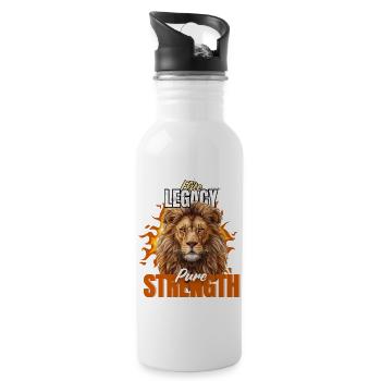 Fire Legacy Lion: Pure Strength - 20 oz Water Bottle - white - Right