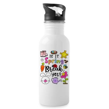 is It Spring Break Yet Teacher Kids Hello Spring - 20 oz Water Bottle - white - Right