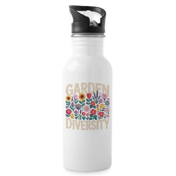 Garden Diversity Flowers Garden - 20 oz Water Bottle - white - Right