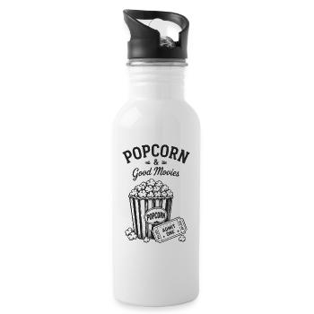 Popcorn and Good Movies Cinema Film Ticket - 20 oz Water Bottle - white - Right