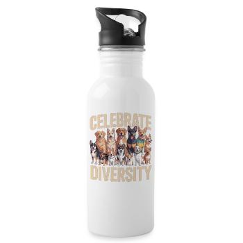 Celebrate Dog Diversity Dogs - 20 oz Water Bottle - white - Right