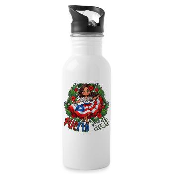Puerto Rico Pride Dress - 20 oz Water Bottle - white - Right
