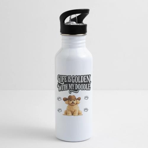 Life Is Golden With My Doodle Cowboy Goldendoodle - 20 oz Water Bottle