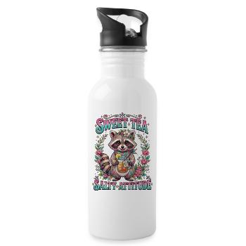 Sweet Tea Raccoon Salty Attitude - 20 oz Water Bottle - white - Right