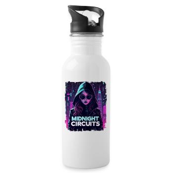 Midnight Circuits Cyberpunk Girl - 20 oz Water Bottle - white - Right