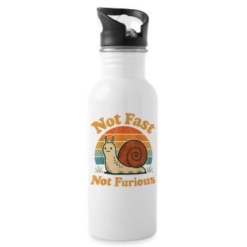 Not Fast Not Furious Funny Snail Pace  - 20 oz Water Bottle - white - Right