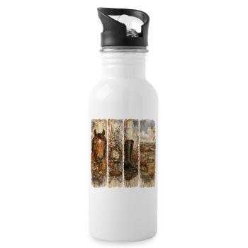 Rustic Western Florals Quartet - 20 oz Water Bottle - white - Right
