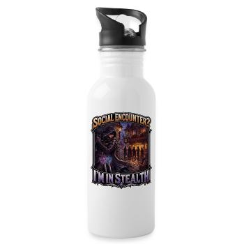 SOCIAL ENCOUNTER? I’M IN STEALTH - 20 oz Water Bottle - white - Right