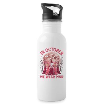 in October We Wear Pink Halloween Witch  - 20 oz Water Bottle - white - Right