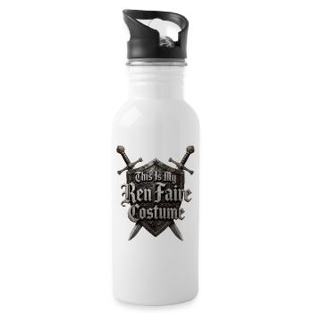 Ren Faire Costume Phrase Shield - 20 oz Water Bottle - white - Right