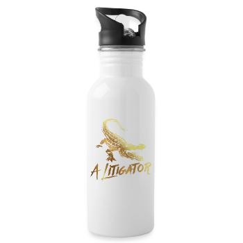 Golden Litigator Alligator - 20 oz Water Bottle - white - Right