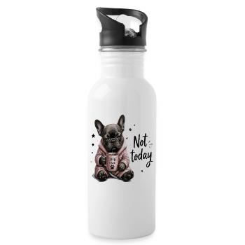  Not Today Coffee Please French Bulldog Lazy - 20 oz Water Bottle - white - Right