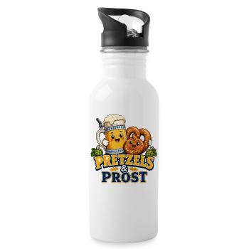 Pretzels & Prost Oktoberfest Mascot - 20 oz Water Bottle - white - Right