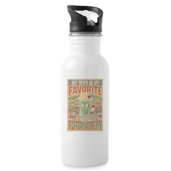 My Wife Is My Favorite Problem - 20 oz Water Bottle - white - Right