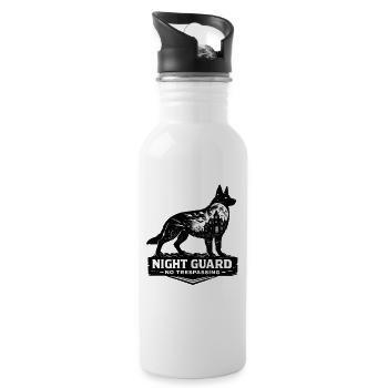 Night Guard No Trespassing German Shepherd Shirt - 20 oz Water Bottle - white - Right