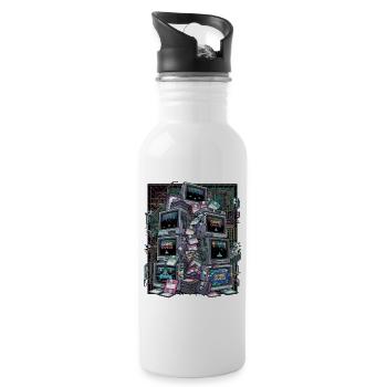Retro Game Over Cascade - 20 oz Water Bottle - white - Right