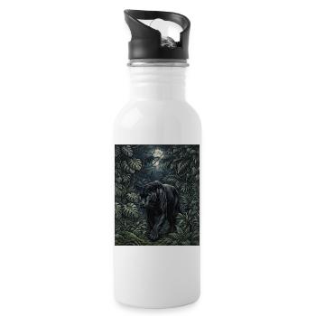 Night Panther in Jungle - 20 oz Water Bottle - white - Right