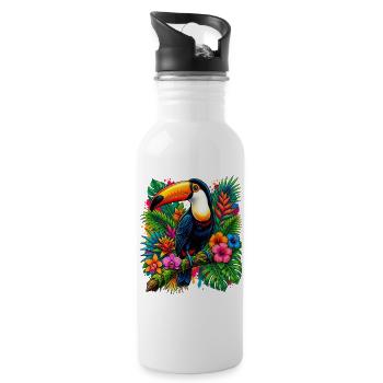 Vibrant_Toucan_in_Jungle - 20 oz Water Bottle - white - Right