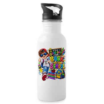 Back to School – Ready to Learn, Grow & Be Awesome - 20 oz Water Bottle - white - Right