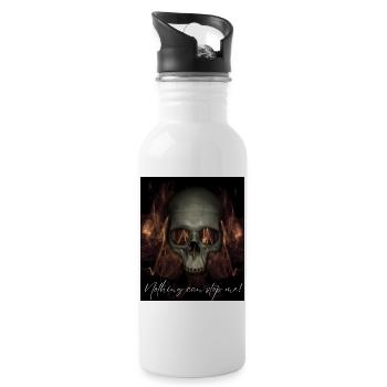 Fiery Skull with Flames - 20 oz Water Bottle - white - Right