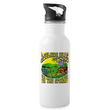 Adelaide Hills In The Spring Retro Landscape - 20 oz Water Bottle - white - Right