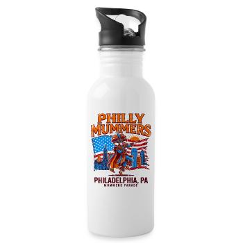 Philly Mummers Parade Philadelphia PA Celebration - 20 oz Water Bottle - white - Right