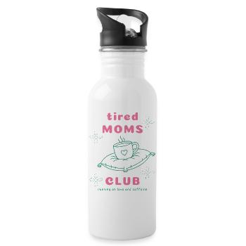 Tired Moms Club: Caffeine Edition - 20 oz Water Bottle - white - Right
