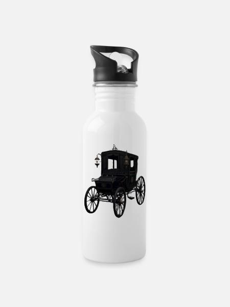 Antique Black Carriage Silhouette - 20 oz Water Bottle - white