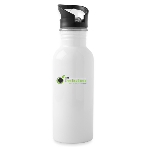 The Grass Gets Greener Logo w/ Text - 20 oz Water Bottle