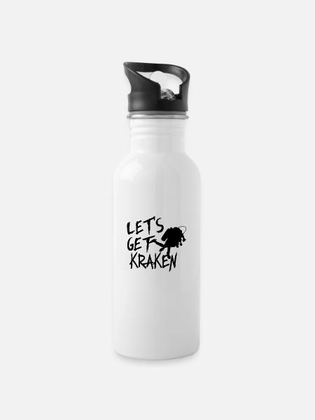 Let's get Kraken - 20 oz Water Bottle - white
