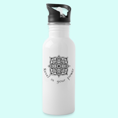 Black and white mandala design/powerful words - 20 oz Water Bottle