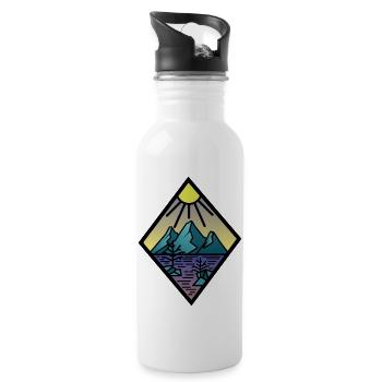 Hiking Mountains Alps gift sport - 20 oz Water Bottle - white - Right