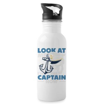 Captain Boat Lovers Fishermen Sailing Boating - 20 oz Water Bottle - white - Right