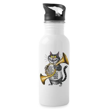 Cat French Funny Lover - 20 oz Water Bottle - white - Right