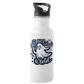 BooLiful & Bold Ghost Selfie - 20 oz Water Bottle - white - Right