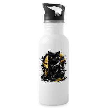 Midnight Cat Splash - 20 oz Water Bottle - white - Right
