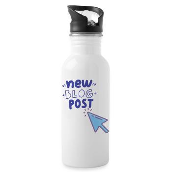 New Blog Post Splash Illustration - 20 oz Water Bottle - white - Right