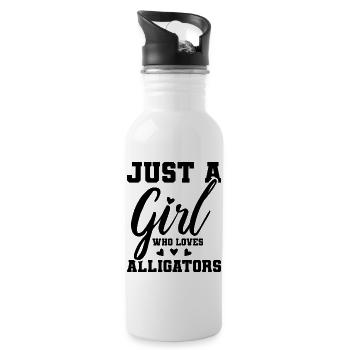 Just A Girl Who Loves Alligators – Alligator Lover - 20 oz Water Bottle - white - Right