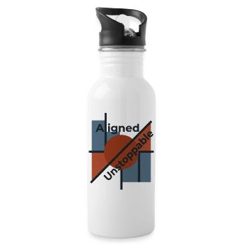 Aligned Unstoppable Geometry - 20 oz Water Bottle - white - Right