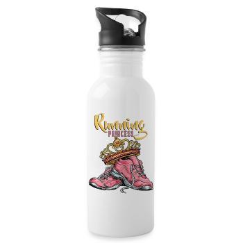 Running Girl Running and Jogging Female Runner T 2 - 20 oz Water Bottle - white - Right